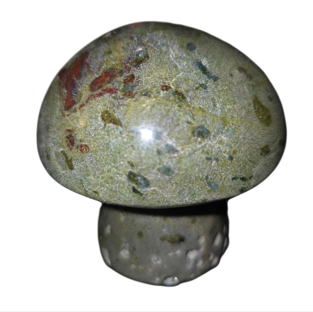 Large Bloodstone Mushroom Carving NEW